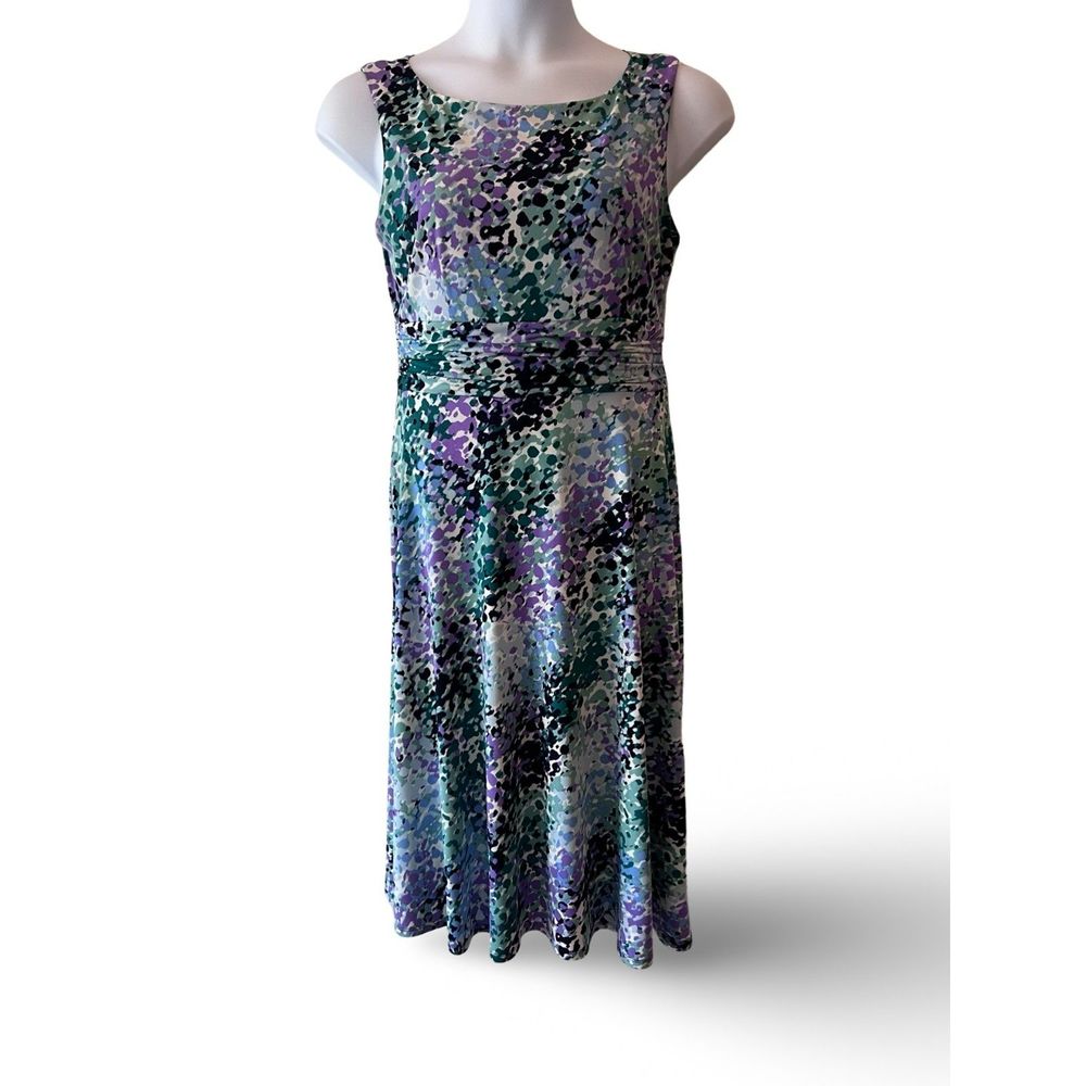 Jessica Howard Multicolor Rouched Waist Midi Dress